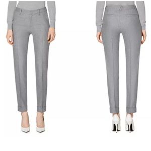 SUISTUDIO Light Gray Robin Cuff Italian Wool Trousers Pants